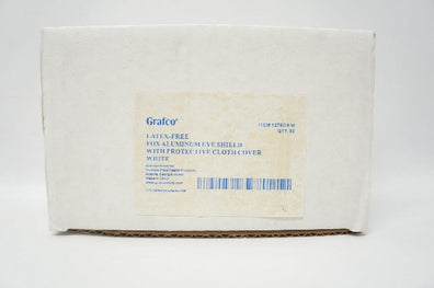 GF Grafco Fox Aluminum Eye Shield with Cloth Cover White - Box of 50